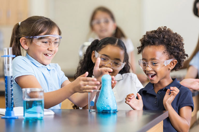 girls working in a lab