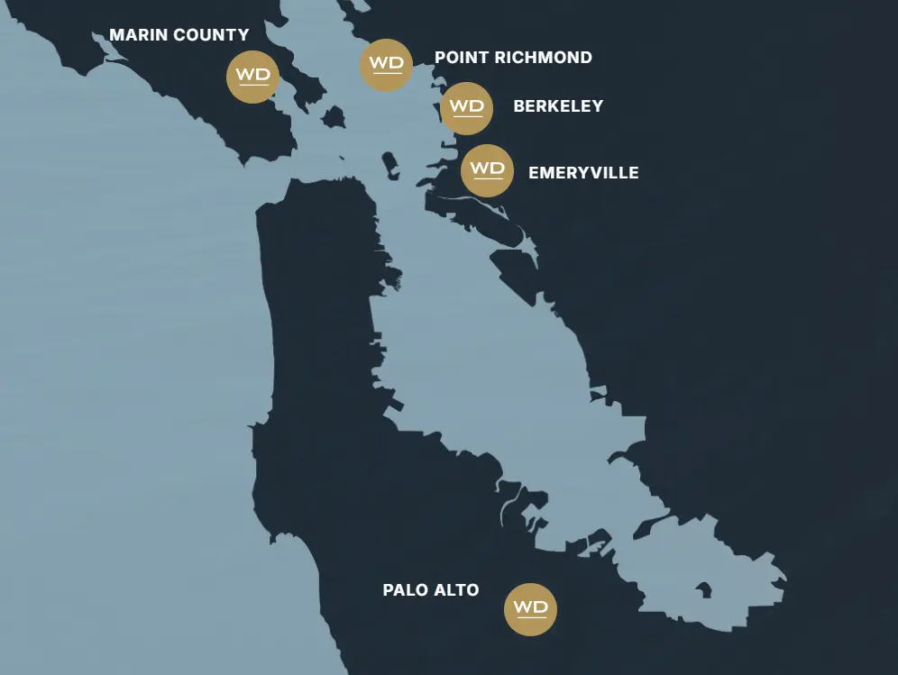 bay area map with points called out